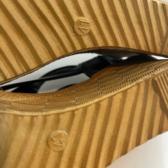 Shien Black Wedge Sandals Size 41 - Picture 6 of 8